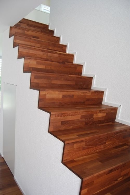 Обшить бетонную лестницу деревом | деревянные лестницы на бетоне