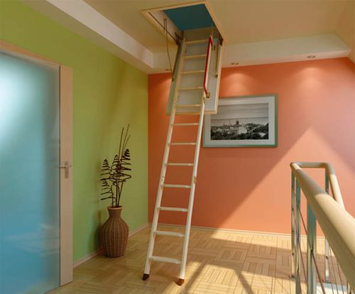 Складные лестницы на чердак и второй этаж – фото идеи