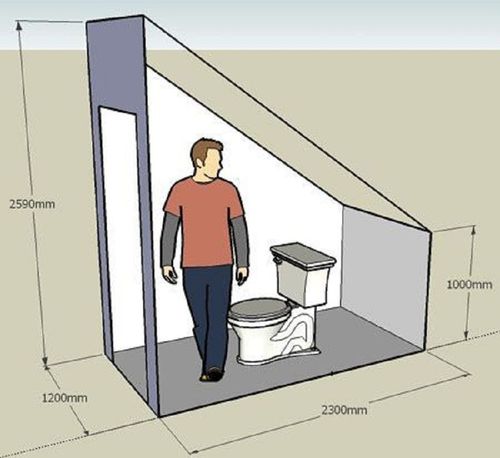 Оптимальные размеры для туалета под лестницей